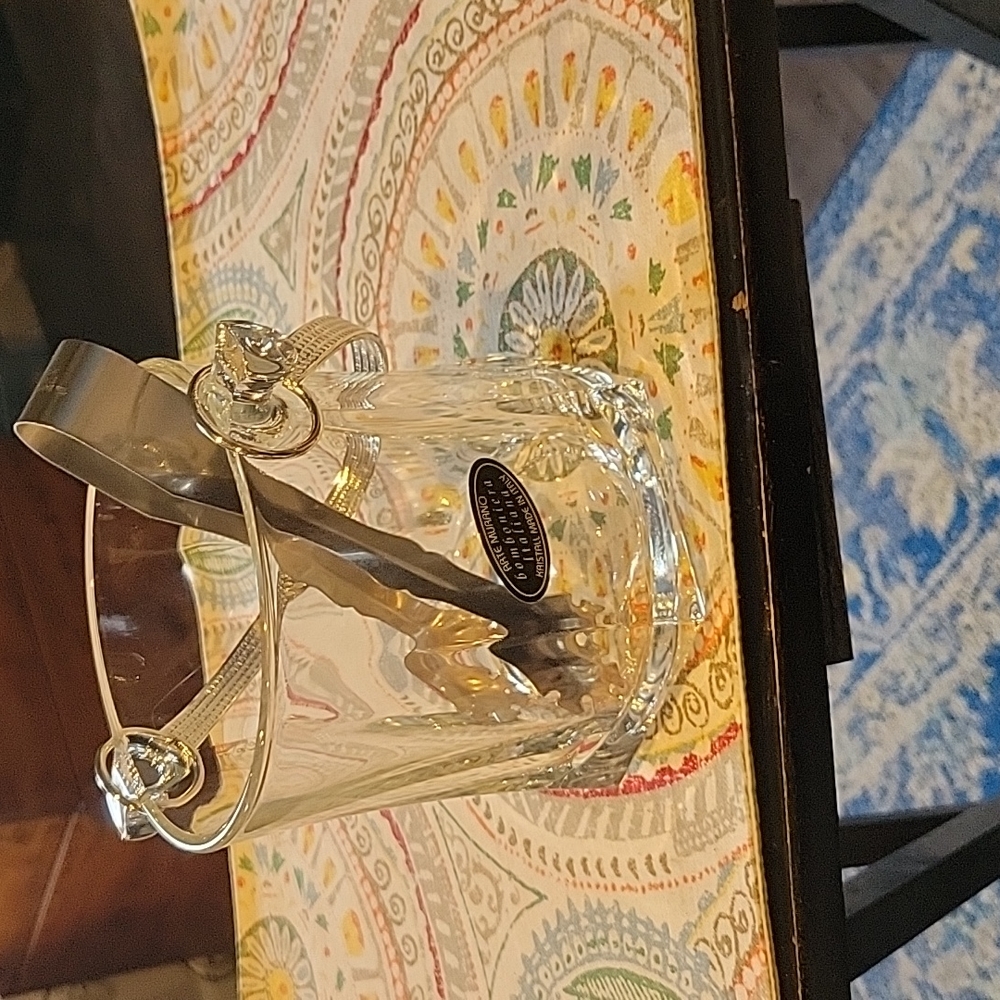 Crystal Ice Bucket,Arte Murano Glass Co.EUC,Mini sz.